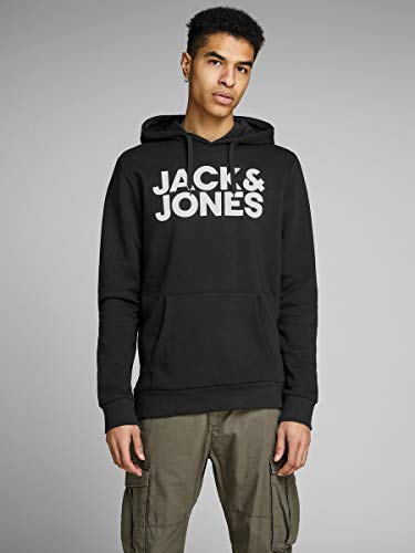 Jack & Jones Jjecorp Logo Sweat Hood Noos Capucha, Negro (Blackschwarz), Small para Hombre
