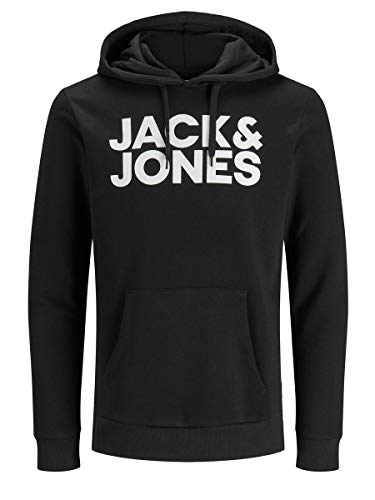 Jack & Jones Jjecorp Logo Sweat Hood Noos Capucha, Negro (Blackschwarz), Small para Hombre
