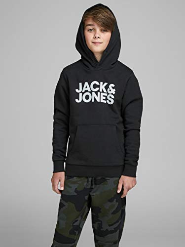 Jack & Jones Jjecorp Logo Sweat Hood Ss19 Noos Jr Sudadera con Capucha, Black 4, 140 cm para Niños