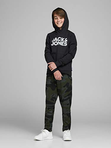 Jack & Jones Jjecorp Logo Sweat Hood Ss19 Noos Jr Sudadera con Capucha, Black 4, 140 cm para Niños