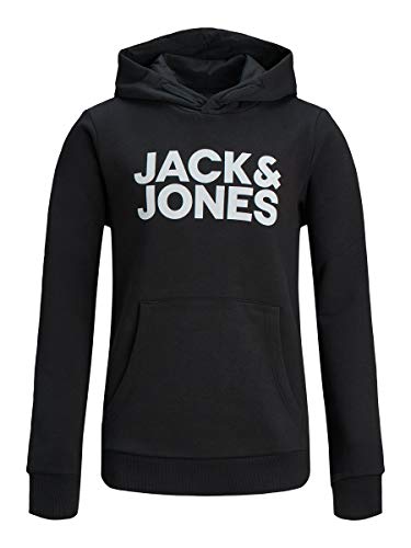 Jack & Jones Jjecorp Logo Sweat Hood Ss19 Noos Jr Sudadera con Capucha, Black 4, 140 cm para Niños