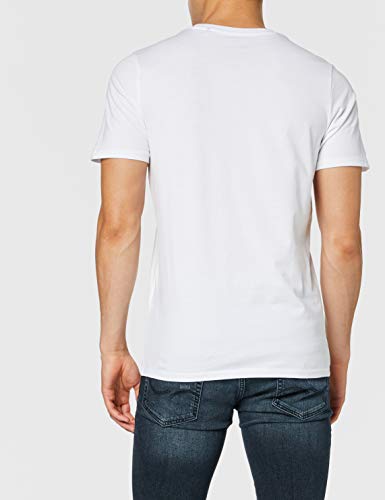 Jack & Jones Jjecorp Logo tee SS Crew Neck Noos Camiseta, Blanco (White Detail: Slim Fit), X-Large para Hombre