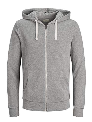 Jack & Jones Jjeholmen Sweat Zip Hood Noos Sudadera, Gris (Light Grey Melange), X-Large para Hombre Jack & Jones Jjeholmen Sweat Zip Hood Noos Sudadera, Gris (Light Grey Melange), X-Large para Hombre
