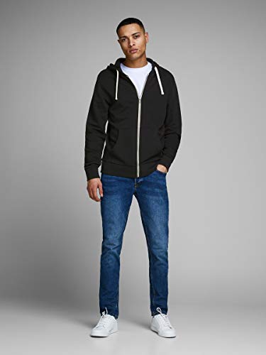 Jack & Jones Jjeholmen Sweat Zip Hood Noos Sudadera, Negro (Black), X-Large para Hombre