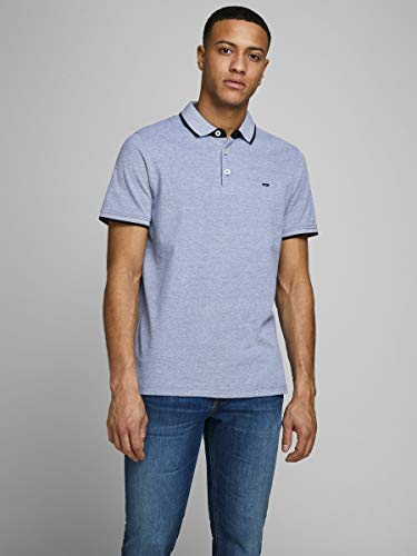 Jack & Jones Jjepaulos Polo SS Noos, Azul (Bright Cobalt Detail: Slim Fit), X-Large para Hombre