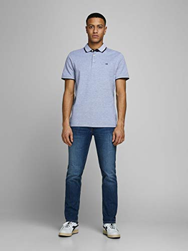 Jack & Jones Jjepaulos Polo SS Noos, Azul (Bright Cobalt Detail: Slim Fit), X-Large para Hombre