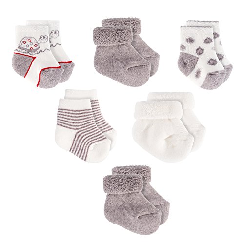 Jacobs Calcetines de recién nacido/Patucos bebé de algodón - Lote 6 pares (0-3 meses), Certificado Oeko-Tex Standard 100 - Color: Gris, Crudo Jacobs Calcetines de recién nacido/Patucos bebé de algodón - Lote 6 pares (0-3 meses), Certificado Oeko-Tex Standard 100 - Color: Gris, Crudo