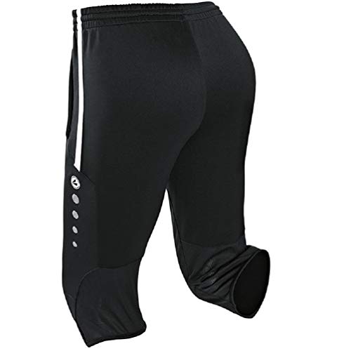 JAKO Hose 3/4 Trainingsshorts Active - Pantalones Pirata de Fitness para niña, Color Negro/Blanco, Talla 12 años (152 cm)