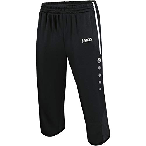 JAKO Hose 3/4 Trainingsshorts Active - Pantalones Pirata de Fitness para niña, Color Negro/Blanco, Talla 12 años (152 cm)