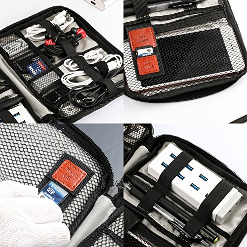 Jamber Electrónico Organizador de Cable Accesorios Bolsa para Cables Estuche Cables, para Cargador, Banco de energía, Tarjeta de Memoria,Negro Jamber Electrónico Organizador de Cable Accesorios Bolsa para Cables Estuche Cables, para Cargador, Banco de energía, Tarjeta de Memoria,Negro