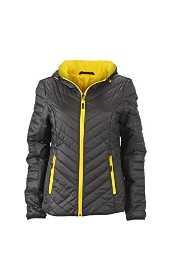 James & Nicholson – Lightweight Jacket Chaqueta, Mujer, Lightweight Jacket, Negro/Amarillo, L