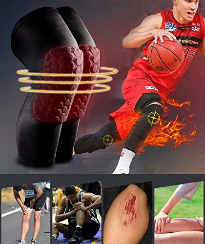 JAMETAI Rodillera Deportiva Extensible Compresión(M),Mangas de Pierna Transpirable Soporte Deportivo y Protector para Rodillas,Adecuado para Baloncesto Voleibol Correr Fútbol Rugby,etc