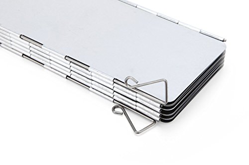 JAMSWALL Parabrisas Aluminio Plegable aleación de Aluminio con 10 Piezas para Comping Stove Protector JAMSWALL Parabrisas Aluminio Plegable aleación de Aluminio con 10 Piezas para Comping Stove Protector