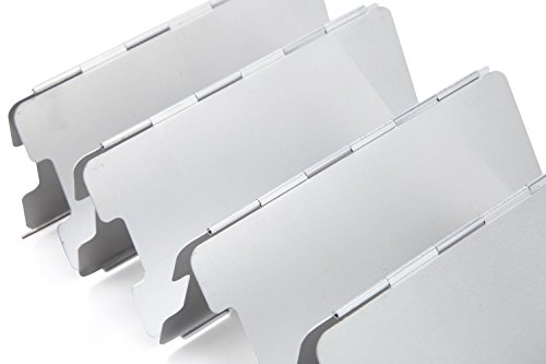 JAMSWALL Parabrisas Aluminio Plegable aleación de Aluminio con 10 Piezas para Comping Stove Protector JAMSWALL Parabrisas Aluminio Plegable aleación de Aluminio con 10 Piezas para Comping Stove Protector