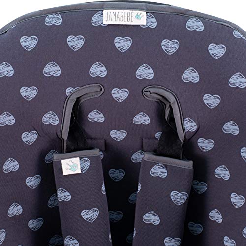JANABEBE Funda Colchoneta para Cochecito + Arneses (Blue Heart) JANABEBE Funda Colchoneta para Cochecito + Arneses (Blue Heart)