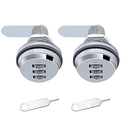 JaneYi (2 piezas) Candado de Contraseña de Combinación de 3 Dígitos Cerradura de Leva sin llave - Aleación de Zinc Cromado Cerradura de Seguridad para Cajón Puerta Caja Gabinete Armario Seguro JaneYi (2 piezas) Candado de Contraseña de Combinación de 3 Dígitos Cerradura de Leva sin llave - Aleación de Zinc Cromado Cerradura de Seguridad para Cajón Puerta Caja Gabinete Armario Seguro
