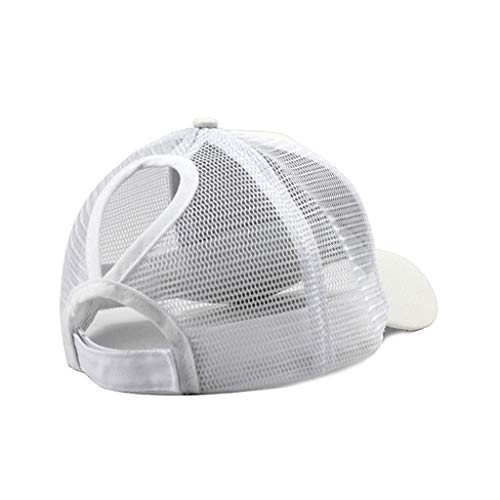 Janly Liquidación Venta Sombrero, Caballo Desordenado Bollos Camioneros Plain Baseball Visor Gorra Unisex Glitter Sombrero (Blanco)