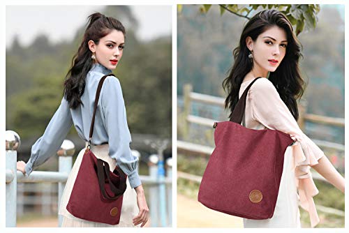 JANSBEN Bolsos Mujer,Bolsos Bandolera de Lona Casual Bolso de Hombro Grandes Mensajero Bolsa Shopper Tote Escuela JANSBEN Bolsos Mujer,Bolsos Bandolera de Lona Casual Bolso de Hombro Grandes Mensajero Bolsa Shopper Tote Escuela