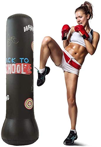 JanTeelGO Saco de Boxeo, Saco de Boxeo de pie de 160 cm para un Rebote inmediato para Practicar Karate, Taekwondo, Saco de Boxeo Inflable para niños y Adultos (Negro, 160cm) JanTeelGO Saco de Boxeo, Saco de Boxeo de pie de 160 cm para un Rebote inmediato para Practicar Karate, Taekwondo, Saco de Boxeo Inflable para niños y Adultos (Negro, 160cm)