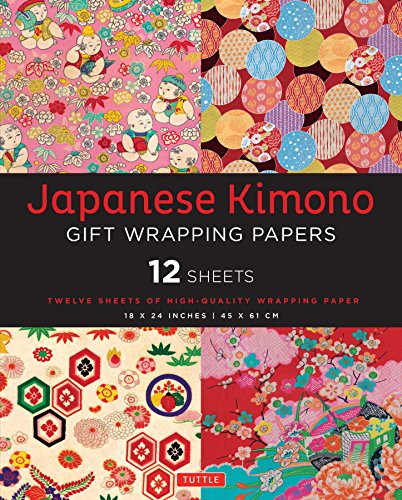 Japanese Kimono Gift Wrapping Papers 12 Sheets: High-Quality 18 x 24 inch (45 x 61 cm) Wrapping Paper