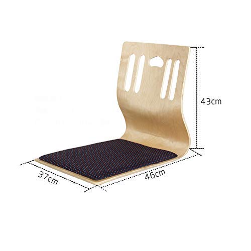 Japonés Tatami Sillas De Suelo Cama Asiento,portátil Zaisu Silla Sin Patas,Silla De Meditacion con Firma Apoyo Madera Sólida Silla del Piso-h