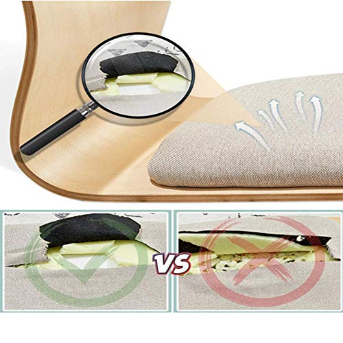 Japonés Tatami Sillas De Suelo Cama Asiento,portátil Zaisu Silla Sin Patas,Silla De Meditacion con Firma Apoyo Madera Sólida Silla del Piso-h