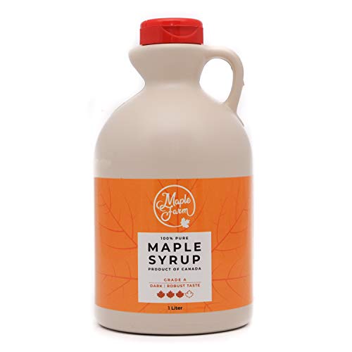 ⭐Jarabe de arce Grado A (Dark, Robust taste) - 1 litro (1,35 Kg) - Miel de arce - Sirope de Arce - Original maple syrup