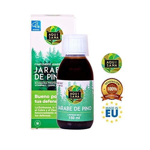 Jarabe de Pino - Aquisana | Jarabe con Equinacea + Propóleo +Vitaminas | Ayuda a reducir la Tos-libre de alérgenos - (150 ML)