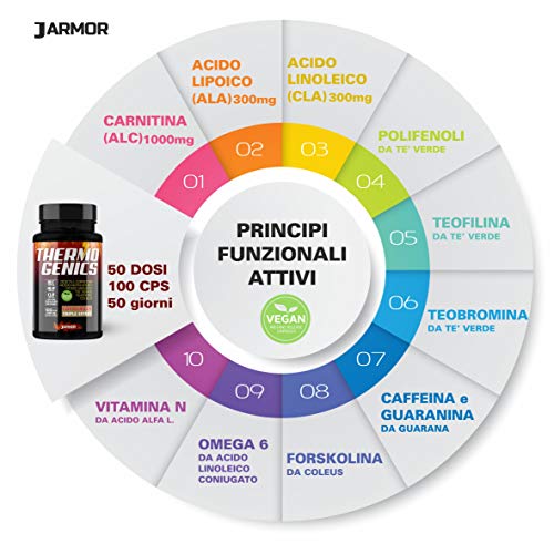 J.ARMOR Suplemento termogénico quemagrasas adelgazante ácido alfa lipoico carnitina 100 cápsulas J.ARMOR Suplemento termogénico quemagrasas adelgazante ácido alfa lipoico carnitina 100 cápsulas