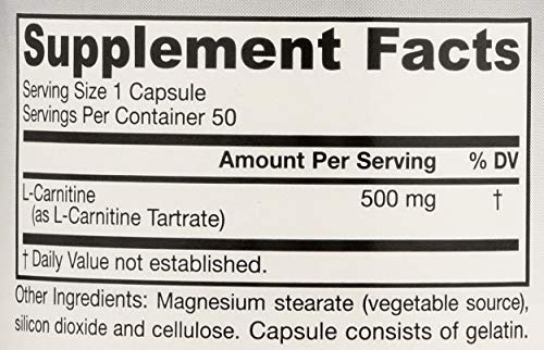 Jarrow Formulas L-Carnitine, 500mg - 50 caps - 50 Cápsulas