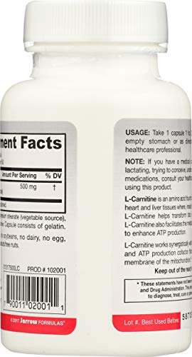 Jarrow Formulas L-Carnitine, 500mg - 50 caps - 50 Cápsulas Jarrow Formulas L-Carnitine, 500mg - 50 caps - 50 Cápsulas