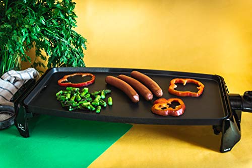 Jata GR195 Plancha de Asar Cocina por Igual en Toda la Superficie 46 x 25 cm Antiadherente Libre de PFOA Muy resistente al rayado Fácil limpieza con Bandeja Colectora de Salsas Jata GR195 Plancha de Asar Cocina por Igual en Toda la Superficie 46 x 25 cm Antiadherente Libre de PFOA Muy resistente al rayado Fácil limpieza con Bandeja Colectora de Salsas