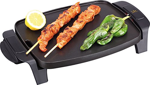 Jata GR205 Plancha de Asar Perfecta para Dos Personas Superficie 28 x 22 cm Antiadherente Bandeja Colectora de Salsas Apta para el lavavajillas Fabricada en España