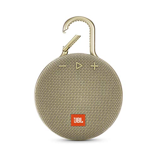 JBL Clip 3 - Altavoz inalámbrico portátil con Bluetooth, parlante resistente al agua (IPX7), hasta 10h de música continua, arena