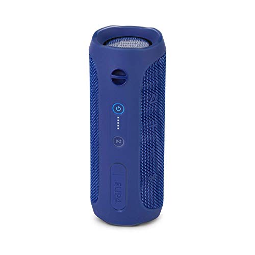 JBL Flip 4 - Altavoz inalámbrico portátil con Bluetooth, parlante resistente al agua (IPX7), JBL Connect+, hasta 12 h de reproducción con sonido de alta fidelidad, azul
