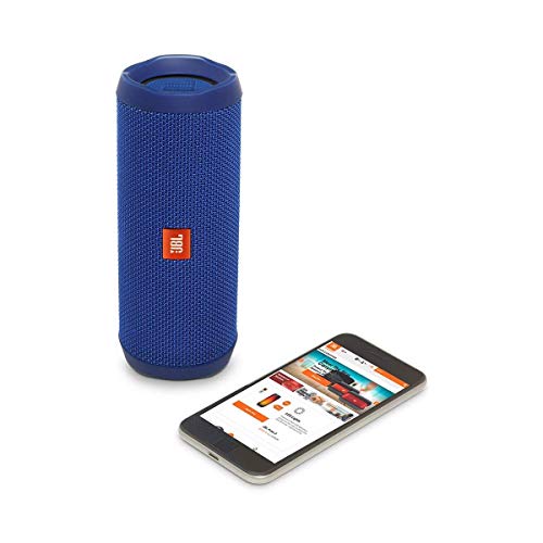 JBL Flip 4 - Altavoz inalámbrico portátil con Bluetooth, parlante resistente al agua (IPX7), JBL Connect+, hasta 12 h de reproducción con sonido de alta fidelidad, azul