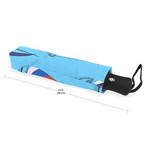 Jeansame Paraguas compacto plegable para barco de vela azul para embarcaciones, barcos y yates mediterráneos, para mujeres, hombres, niños y niñas Jeansame Paraguas compacto plegable para barco de vela azul para embarcaciones, barcos y yates mediterráneos, para mujeres, hombres, niños y niñas