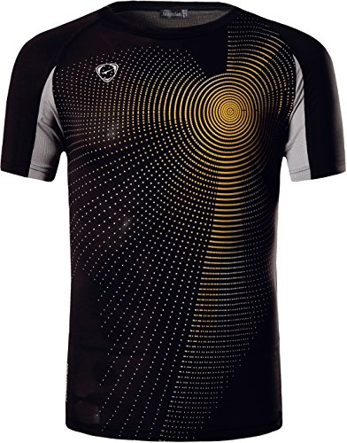 jeansian Hombre Camisetas Deportivas Wicking Quick Dry tee T-Shirt Sport Tops LSL133 (US S(165-170cm 60-65kg), LSL013_Black)