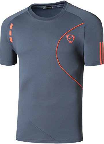 jeansian Hombres Deportes Transpirables Wicking Quick Dry Vest tee Tank Top Verano Correr Training LSL1059 Gray XL