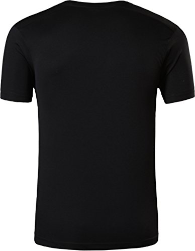 jeansian Hombres Verano Deportes Wicking Transpirable Quick Dry Short Sleeve T-Shirts Tops Running Training tee LSL069 Black XL