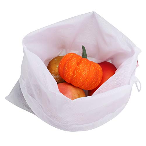 Jeffergarden 5 Piezas Multifuncional Reutilizable Plegable Fruta Vegetal Caramelo Malla Almacenamiento Bolsa de Compras con cordón para Viajes y al Aire Libre(Aleatorio)