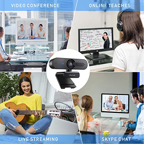 Jelly Comb Webcam 1080p/30fps Enfoque Automático con Micrófono Estéreo, Cámara Web con Tapa de Privacidad para Skype, Videollamada, Streaming De Juegos, Conferencia, PC/Mac/Portátil/Macbook-Negro Jelly Comb Webcam 1080p/30fps Enfoque Automático con Micrófono Estéreo, Cámara Web con Tapa de Privacidad para Skype, Videollamada, Streaming De Juegos, Conferencia, PC/Mac/Portátil/Macbook-Negro