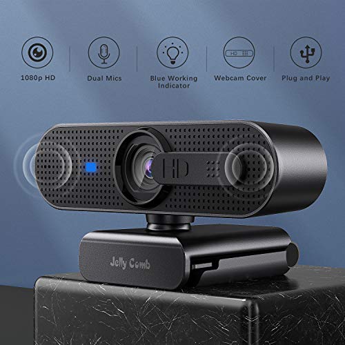 Jelly Comb Webcam 1080p/30fps Enfoque Automático con Micrófono Estéreo, Cámara Web con Tapa de Privacidad para Skype, Videollamada, Streaming De Juegos, Conferencia, PC/Mac/Portátil/Macbook-Negro Jelly Comb Webcam 1080p/30fps Enfoque Automático con Micrófono Estéreo, Cámara Web con Tapa de Privacidad para Skype, Videollamada, Streaming De Juegos, Conferencia, PC/Mac/Portátil/Macbook-Negro