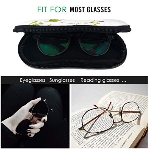 JEOLVP Creative Climber Plant Green Eyeglass Glasses Case Safety Eyeglass Cases Light Portable Neoprene Zipper Soft Case Case Gafas de sol para mujeres