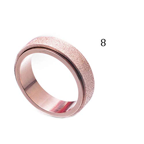 JER Anillo ráfaga de la Arena Acabado de Oro Rosa de Acero Titanium Anillos giratorios Inoxidable de la Manera Spinner Hombres de Las Mujeres 8 JER Anillo ráfaga de la Arena Acabado de Oro Rosa de Acero Titanium Anillos giratorios Inoxidable de la Manera Spinner Hombres de Las Mujeres 8