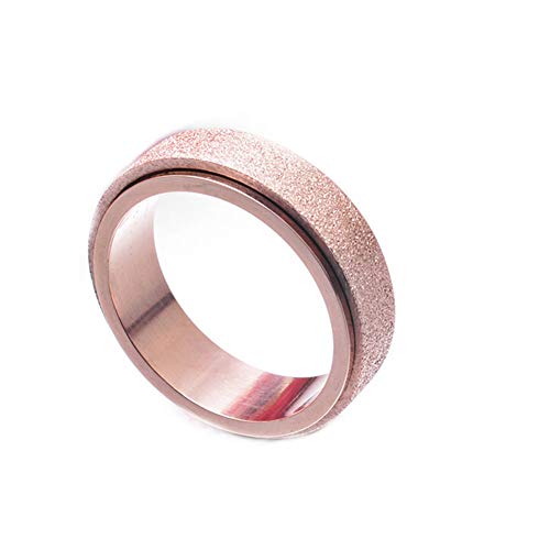JER Anillo ráfaga de la Arena Acabado de Oro Rosa de Acero Titanium Anillos giratorios Inoxidable de la Manera Spinner Hombres de Las Mujeres 8 JER Anillo ráfaga de la Arena Acabado de Oro Rosa de Acero Titanium Anillos giratorios Inoxidable de la Manera Spinner Hombres de Las Mujeres 8