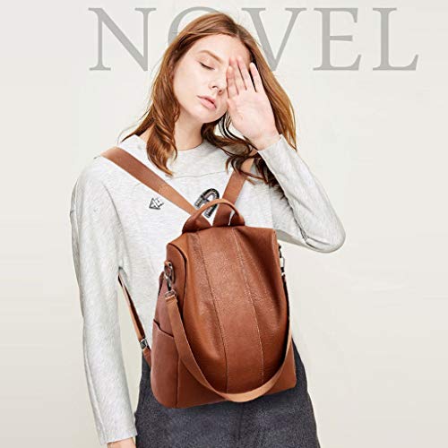 JERFER Mochila Antirrobo Mujer Bolso Casual Salvaje Piel Suave Uso Dual Mochila Pequeña JERFER Mochila Antirrobo Mujer Bolso Casual Salvaje Piel Suave Uso Dual Mochila Pequeña