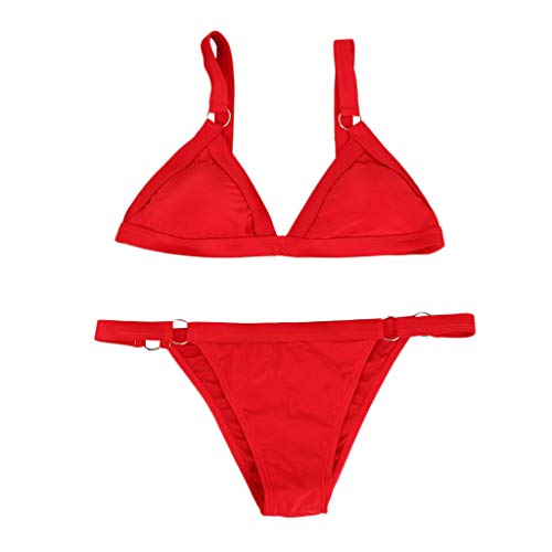 JERFER Ropa de Playa Mujer Bandeau Vendaje Conjunto Bikini Hacer Subir Traje de Baño Brasileño Swimsuit