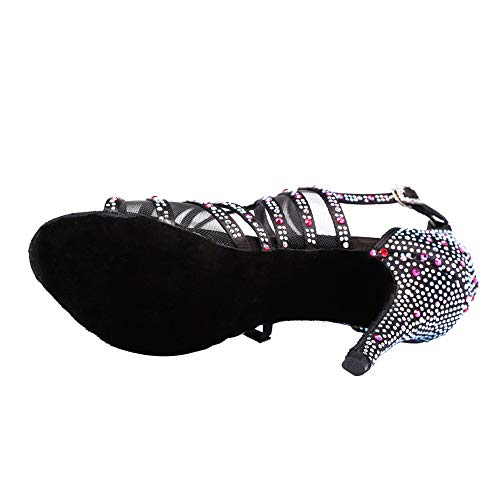 Jerilla Zapatos de Baile de salón para Mujer Sandalias de pedrería de satén para la Fiesta Boda Moderna Latina Salsa Jerilla Zapatos de Baile de salón para Mujer Sandalias de pedrería de satén para la Fiesta Boda Moderna Latina Salsa