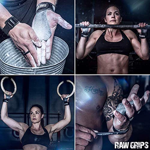 JerkFit Raw Grips, 2 Dedos de Cuero Gimnasia agarres con Protección Completa de la Palma de la Mano (M)